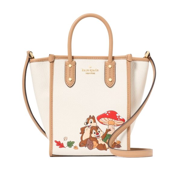 New Disney X Kate Spade Chip N Dale Mini Tote Meringue Multi